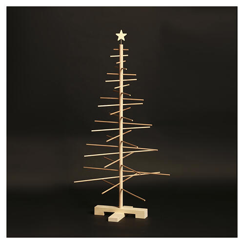 Xmas3 natural wood Christmas tree, h 50 in 8