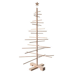 Árbol de Navidad Xmas3 realizado de madera natural 125 cm