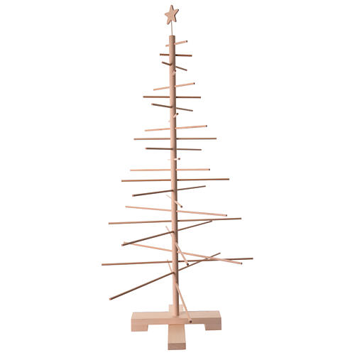 Albero Natalizio Xmas3 realizzato in legno naturale 125 cm 2