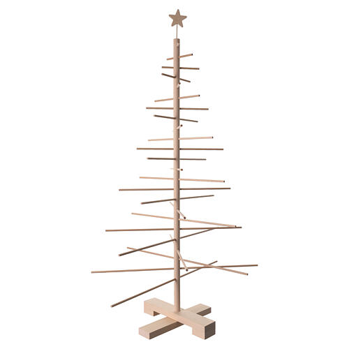 Árvore de Natal Xmas3 em madeira natural 125 cm 1