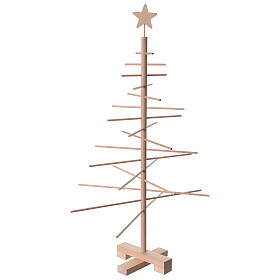 Sapin de Noël artisanal en bois naturel Xmas3 75 cm