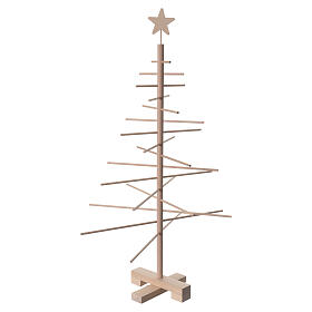 Xmas3 Albero di Natale artigianale in legno naturale 75 cm