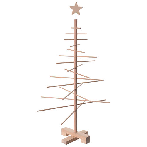 Xmas3 Albero di Natale artigianale in legno naturale 75 cm 1