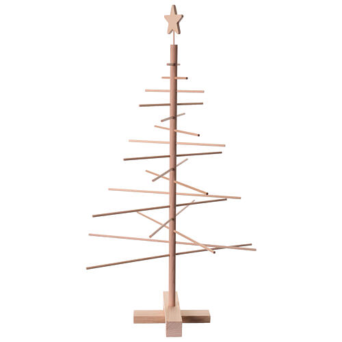 Xmas3 Albero di Natale artigianale in legno naturale 75 cm 2