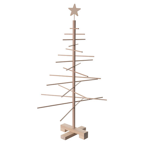 Xmas3 Albero di Natale artigianale in legno naturale 75 cm 1