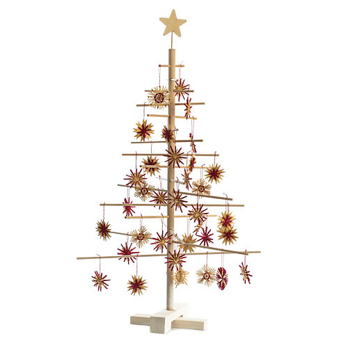 Xmas3 Albero di Natale artigianale in legno naturale 75 cm 5