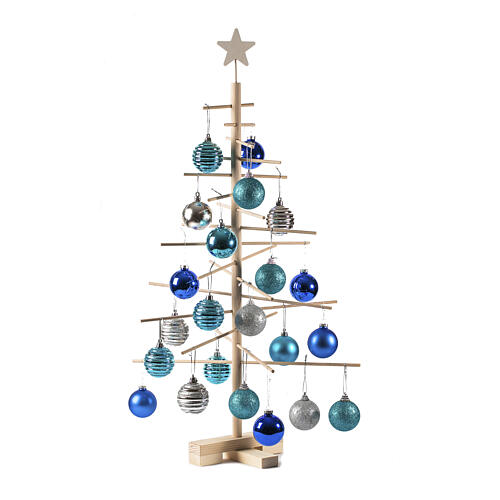 Xmas3 Handcrafted Christmas Tree in natural wood, 75 cm 4