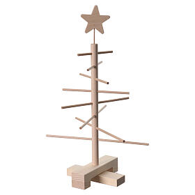 Árbol de Navidad Xmas3 de madera natural estilo minimalista 45 cm