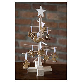 Árbol de Navidad Xmas3 de madera natural estilo minimalista 45 cm