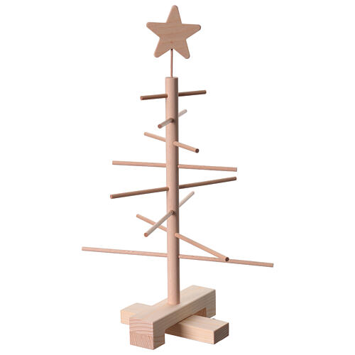 Albero di Natale Xmas3 in legno naturale dallo stile essenziale 45 cm 1