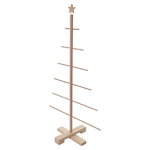 Xmas3 – Weihnachtsbaum mit festen Horizontalästen aus naturbelassenem Holz, 125 cm 5