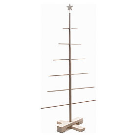 Árbol de Navidad Xmas3 con ramas horizontales fijas de madera natural 125 cm
