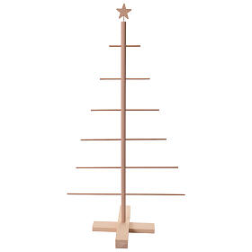 Sapin de Noël Xmas3 avec branches horizontales fixes en bois naturel 125 cm