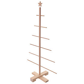 Sapin de Noël Xmas3 avec branches horizontales fixes en bois naturel 125 cm