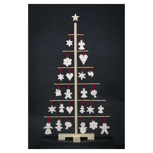 Albero di Natale Xmas3 rami orizzontali fissi in legno naturale 125 cm 2