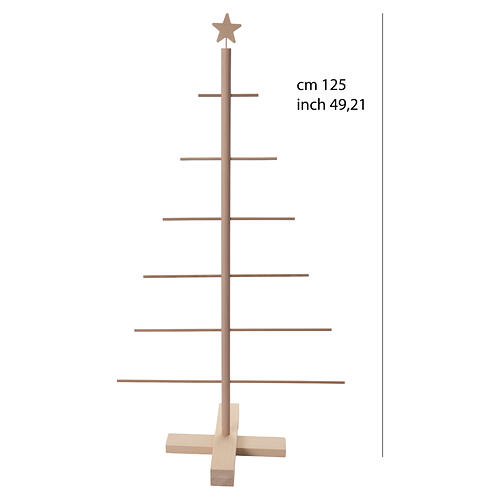 Xmas3 Christmas Tree with Fixed Horizontal Natural Wood Branches, 125 cm 3