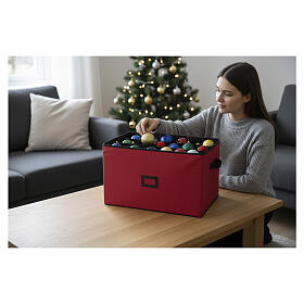 Borsa porta palline di Natale 96 scomparti 6-10 cm tessuto 60x40x35 cm ripiegabile