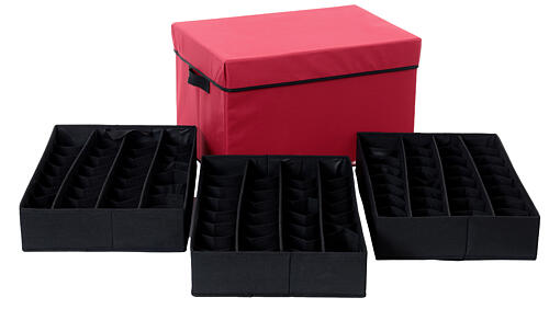 Borsa porta palline di Natale 96 scomparti 6-10 cm tessuto 60x40x35 cm ripiegabile 5