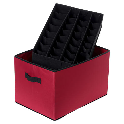 Borsa porta palline di Natale 96 scomparti 6-10 cm tessuto 60x40x35 cm ripiegabile 6