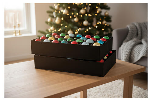 Borsa porta palline di Natale 96 scomparti 6-10 cm tessuto 60x40x35 cm ripiegabile 7