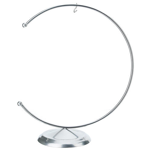 Kugelständer in Halbmondform, silberfarben, für Kugeln Ø 150 mm – Metall 3