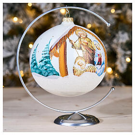 Christmas Ornament Holder Silver Half Moon for 150mm Ball