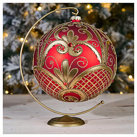 Gold Half-Moon Christmas Ornament Holder for 200mm Ball