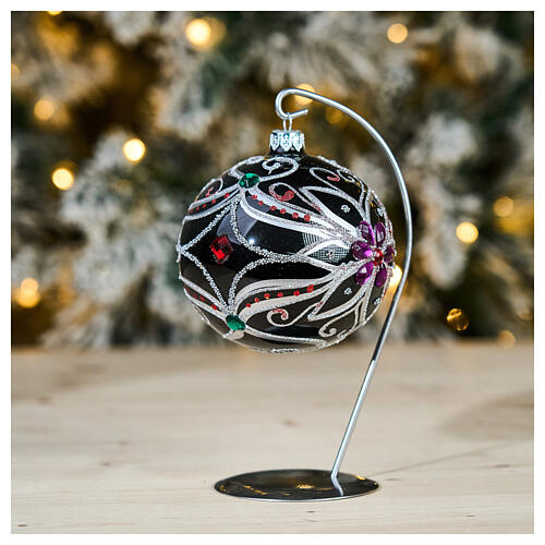 Gancho de prata para bola de Natal em forma de gota de 100 mm 2