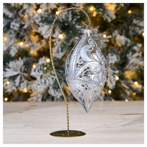 Gancho de fio trançado dourado para bola de Natal ovo 100 mm 2
