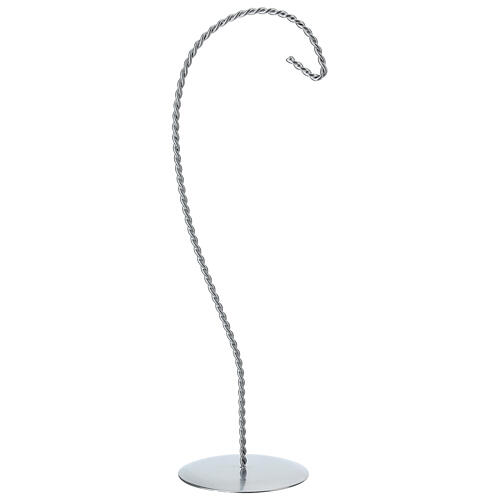 Twisted silver wire hook for egg-shaped baubles, 4 in 1