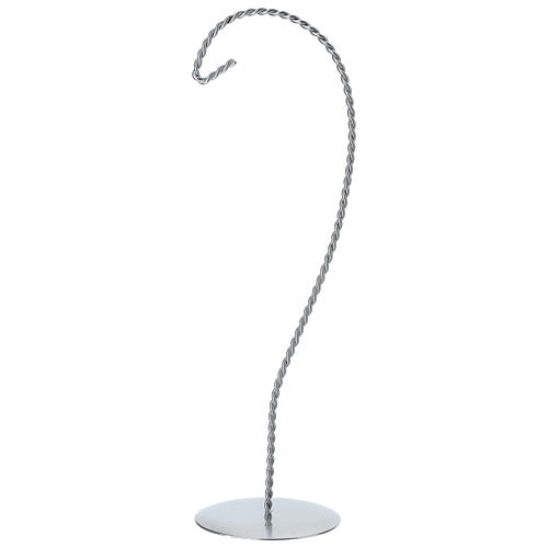 Gancio filo intrecciato argento per palline a uovo 100mm 3