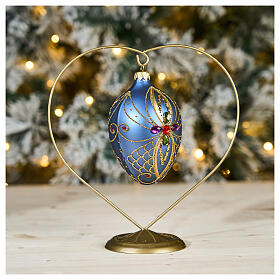 Christmas Ornament Holder Golden Heart for 120mm Ball