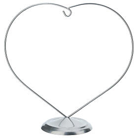 Silver Heart Christmas Ornament Holder for 120mm Christmas Balls