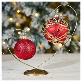 Double Golden Christmas Ornament Holder for 120mm Balls