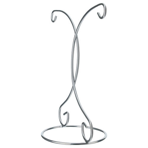 Kugelständer mit zwei Haken, silberfarben, für Kugeln Ø 120 mm – Metall 3