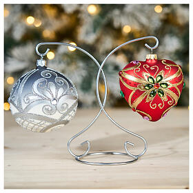 Double crochet argent pour boules de Noël 120 mm