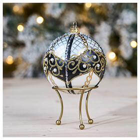 Support trois pieds or pour boule de Noël de 100 mm