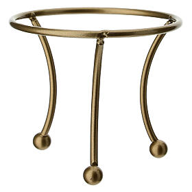 Suporte triplo dourado para bola de Natal de 100 mm