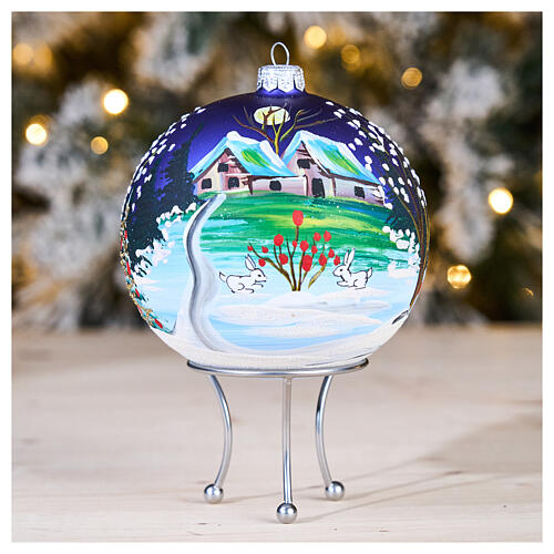 Three-legged silver support for 4-inch Christmas ball 2