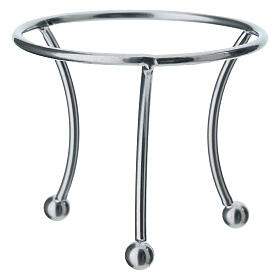 Support trois pieds argent pour boule de Noël 100 mm