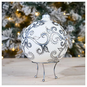Silver-plated three-legged support for 6-inch Christmas bauble