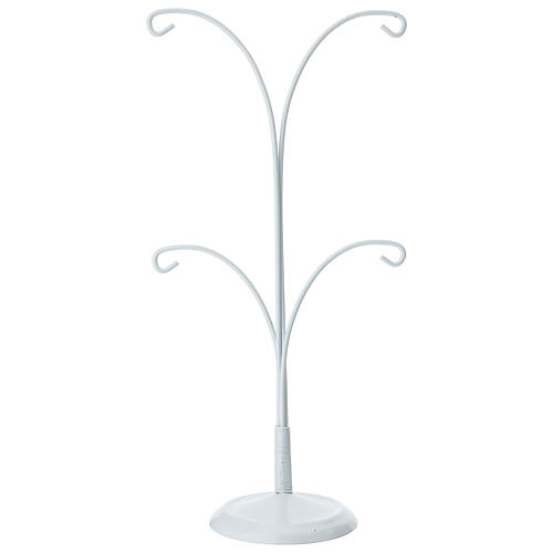 Soporte con 4 ganchos blanco para bolas de 100 mm 1