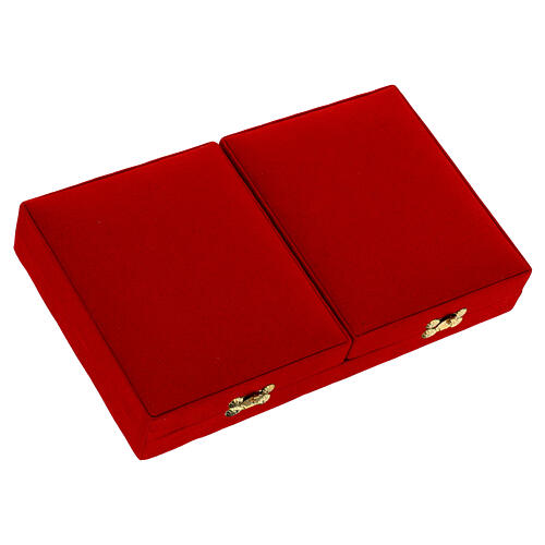 Polittico icona stampata su legno 28x15 cm cofanetto rosso 8