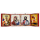 Polittico icona stampata su legno 28x15 cm cofanetto rosso s1