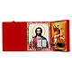 Polittico icona stampata su legno 28x15 cm cofanetto rosso s7