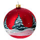 Bola de Navidad Natividad decoupage fondo rojo 100 mm vidrio soplado s4