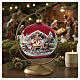 Pallina di Natale Natività decoupage fondo rosso 100 mm vetro soffiato s2