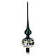Christmas tree topper painted English green landscape 36 cm blown glass s1