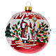 Pallina Babbo Natale dipinta a mano vetro soffiato 100 mm  s1