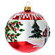 Pallina Babbo Natale dipinta a mano vetro soffiato 100 mm  s4